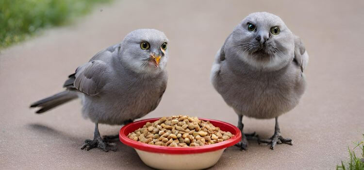 How to you keep birds out of cat food?
