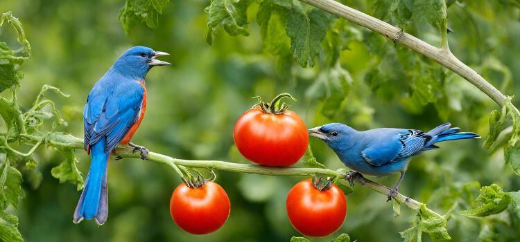 What birds eat tomatoes?